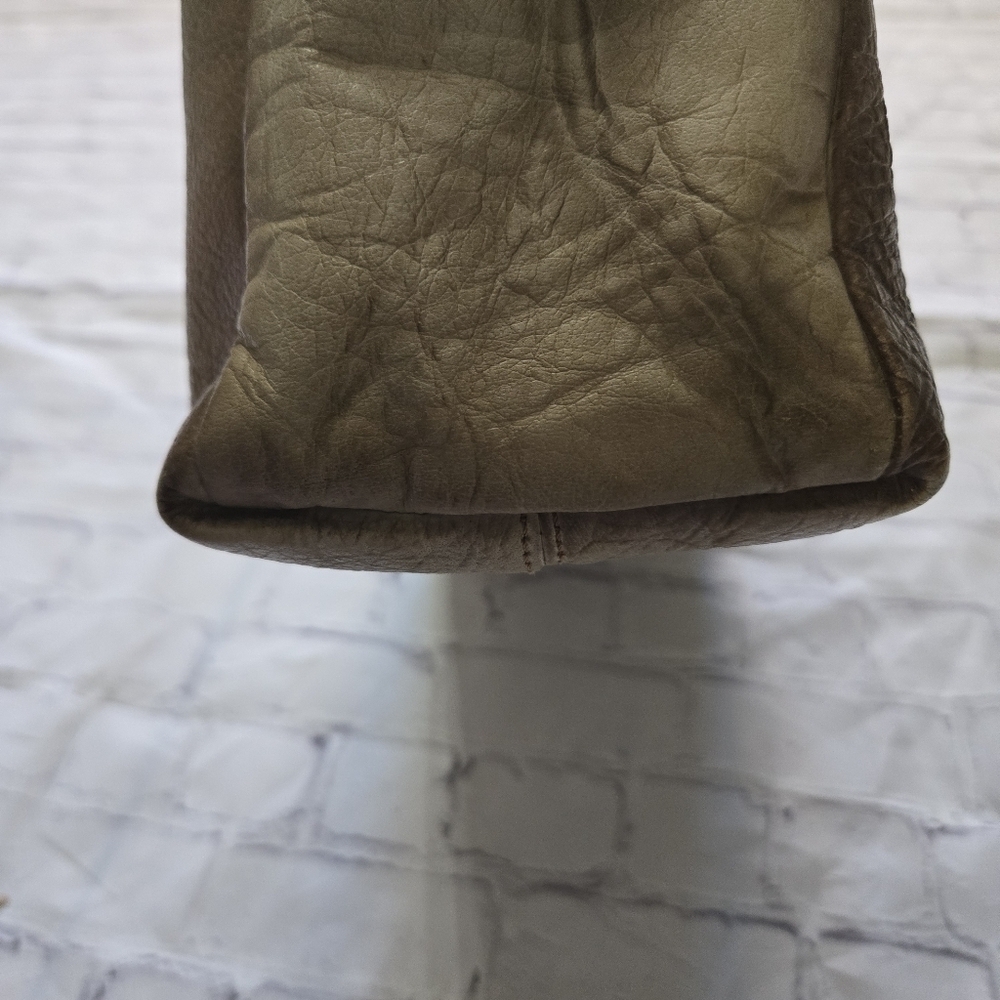 Made In Old Itay Leather Beige&Brown Satchel Hand Bag to Adjustable Crossbody - Picture 5 of 17